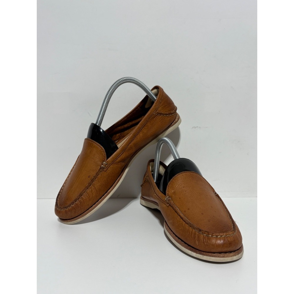 Frye Men Size 7.5 Brown Leather Slip On Loafers